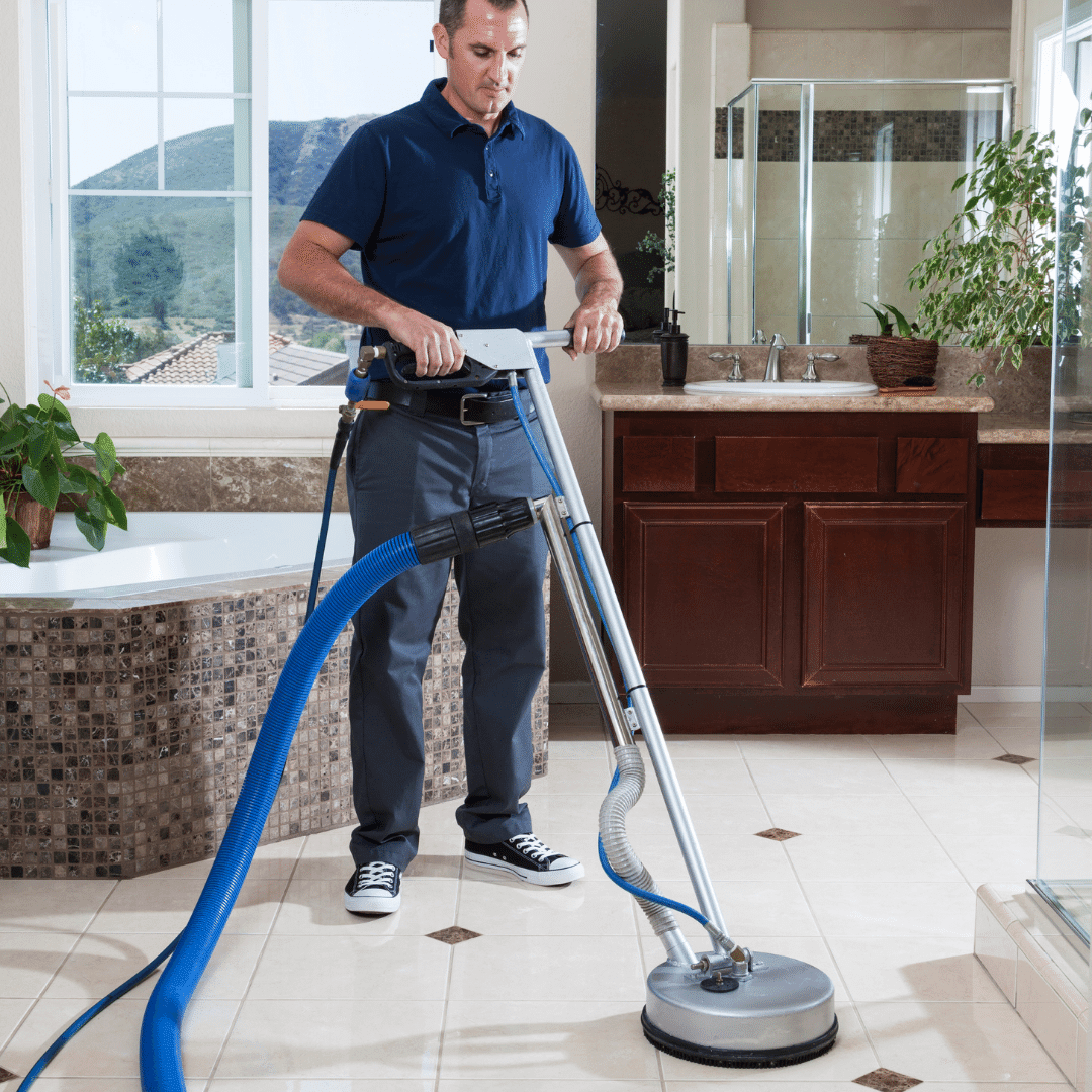 Tire grout house cleaning service in Orange County in the Bathroom